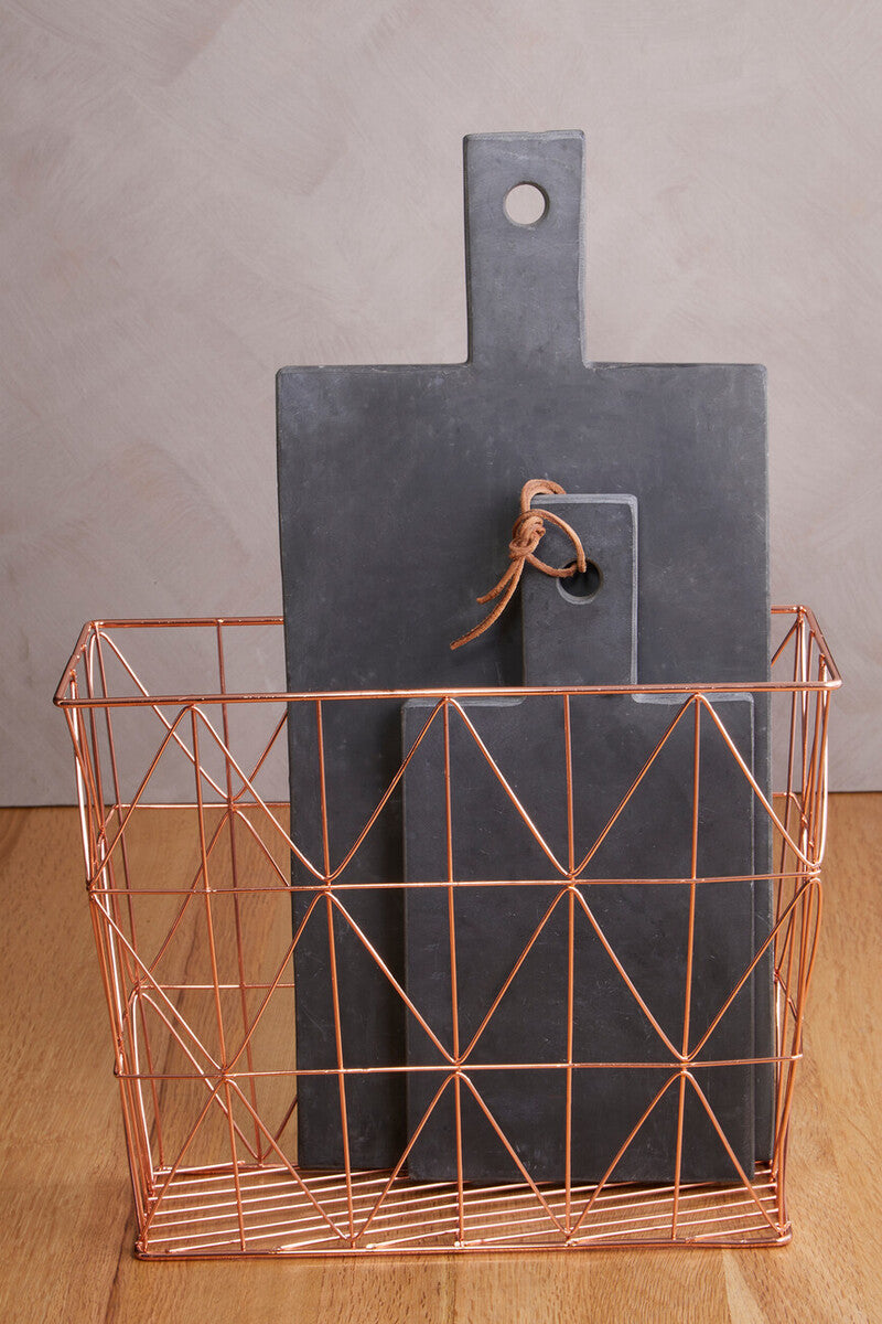 Vertex Copper Finish Zigzag Wire Basket