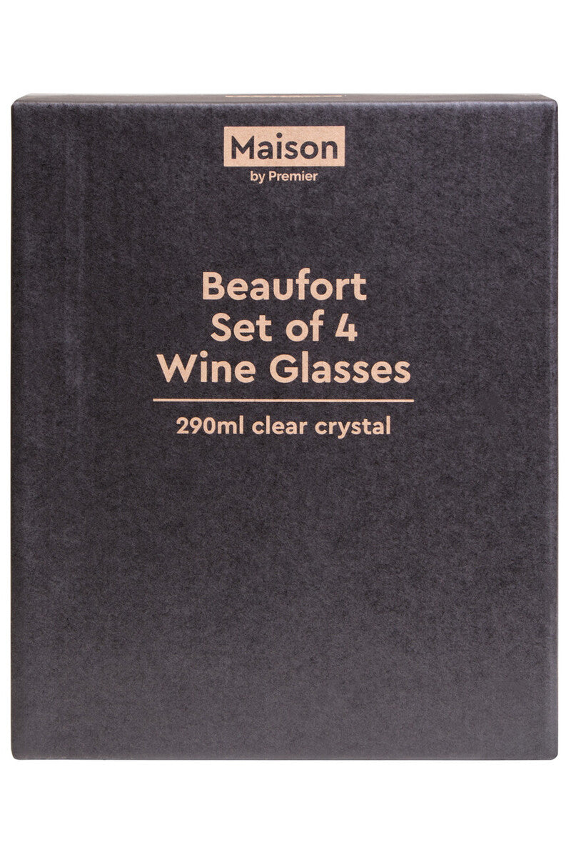 Beaufort Crystal Wine Glasses Set of Four