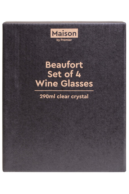Beaufort Crystal Wine Glasses Set of Four