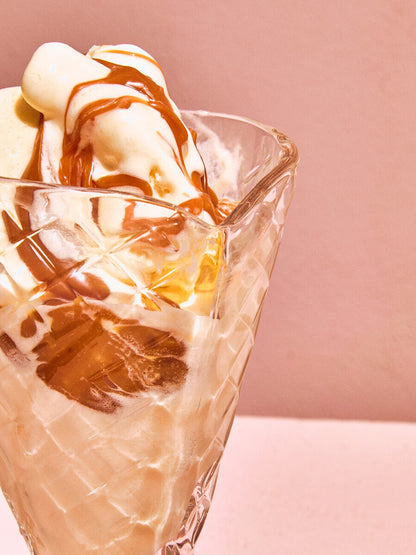 Torta Set of Four Waffle Cone Design Glass Sundae Dishes