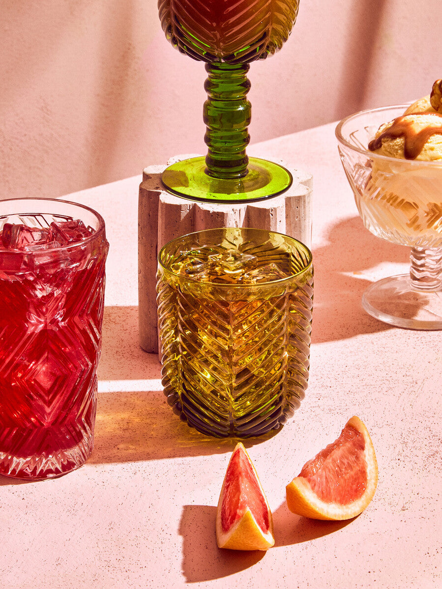 Fleur Set Of Four Clear Highball Glasses