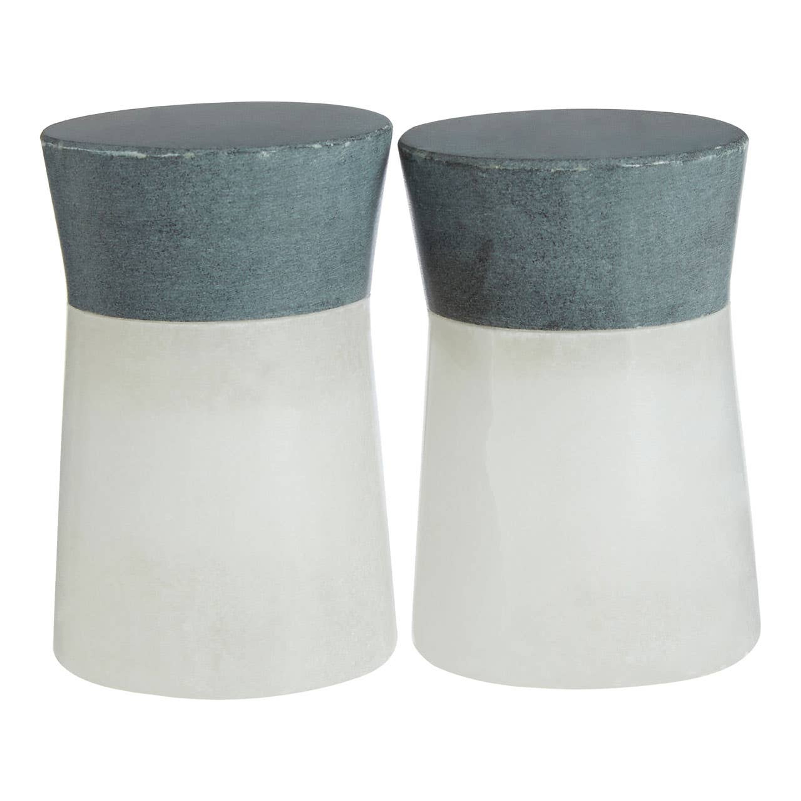 Cook Nook Bulgari White And Grey Finish Salt And Pepper Set