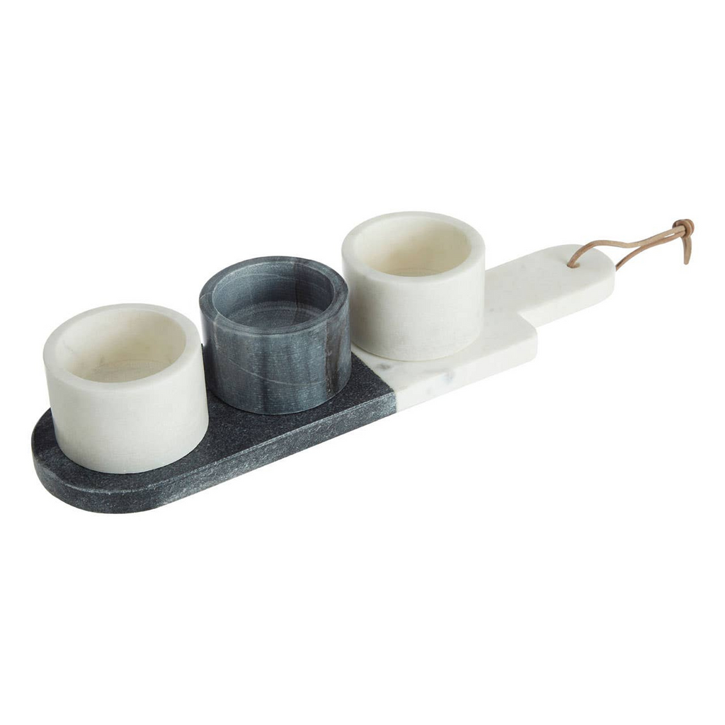 Cook Nook Bulgari Marble Condiment Bowls and Board Set