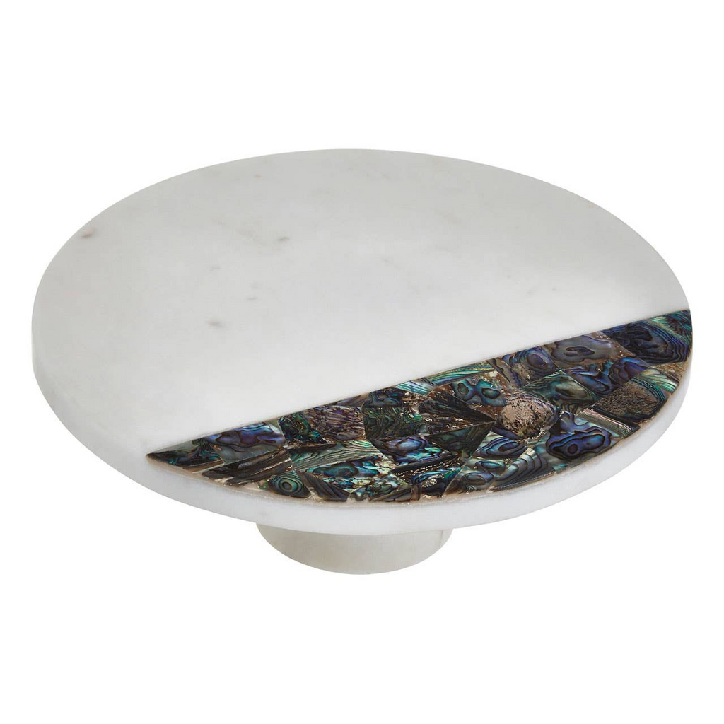 Cook Nook Imogen White Marble and Paua Shell Round Cake Stand