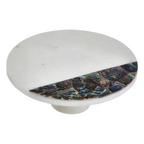 Cook Nook Imogen White Marble and Paua Shell Round Cake Stand