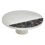Cook Nook Imogen White Marble and Paua Shell Round Cake Stand
