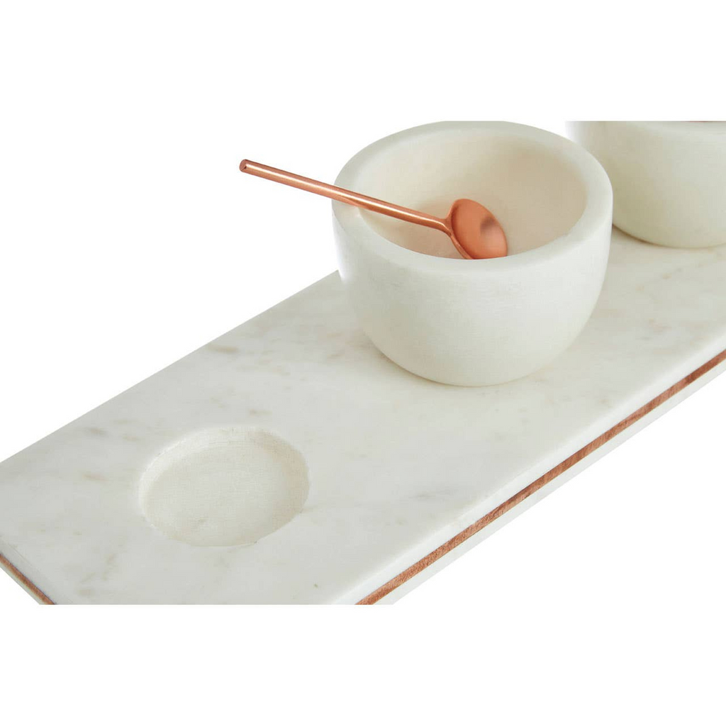 Cook Nook Monzaro Marble Dip Bowls with Board Set