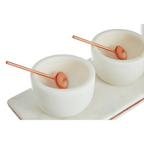 Cook Nook Monzaro Marble Dip Bowls with Board Set