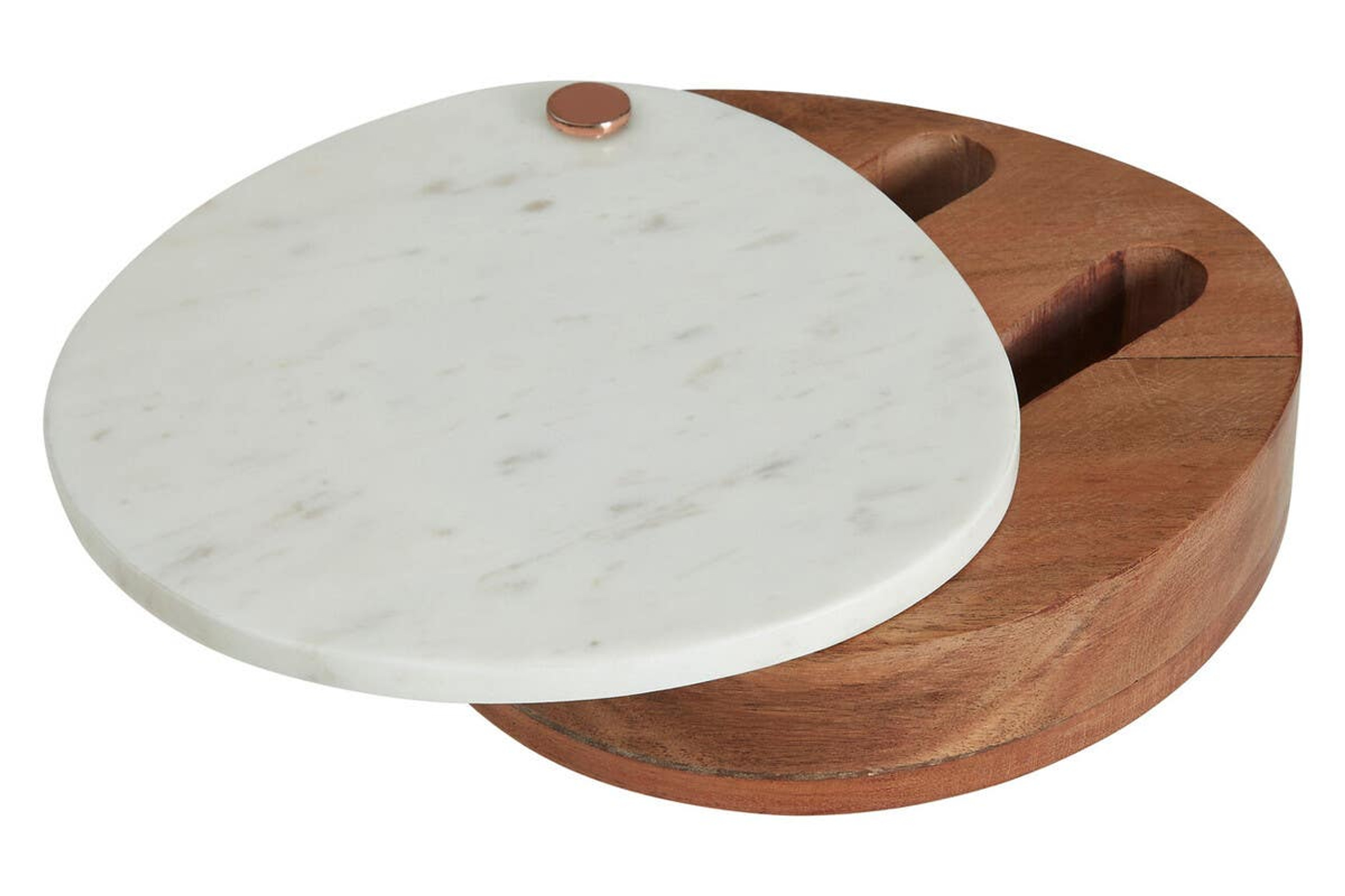 Cook Nook Monzaro White Marble And Wood Cheese Knife And Board Set