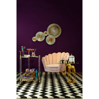 Cook Nook Delphine Set Of 4 White Marble Coasters with Brass Finish Holder