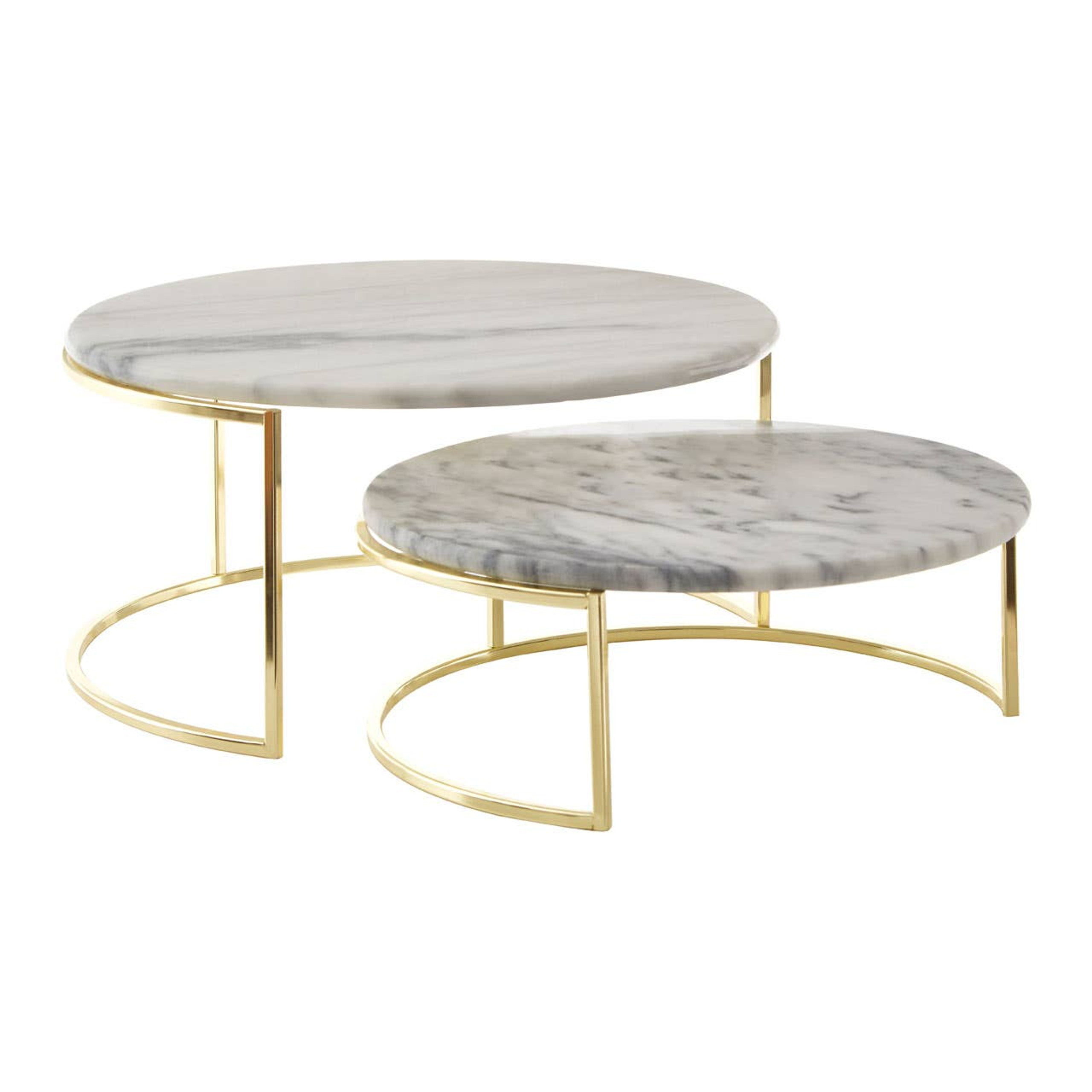 Cook Nook Delphine Set Of 2 White Marble Cake Stands