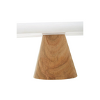 Cook Nook Monzaro White Marble And Acacia Wood Cake Stand