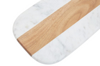 Cook Nook Monzaro Oblong White Marble And Acacia Wood Board