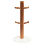 Cook Nook Monzaro Acacia Wood And White Marble Mug Tree
