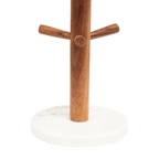 Cook Nook Monzaro Acacia Wood And White Marble Mug Tree