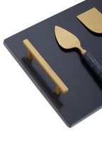 Cook Nook Marina Black and Gold Cheese Board and Knife Set