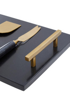 Cook Nook Marina Black and Gold Cheese Board and Knife Set