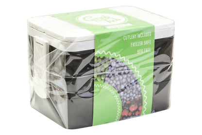 Grub Tub Black Lunch Box With Cutlery