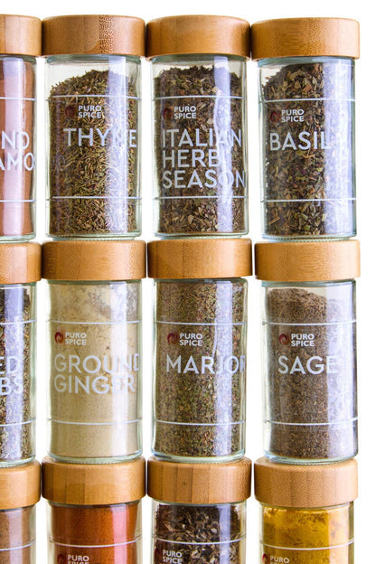 Puro Bamboo Revolving Spice Rack with 16 Jars