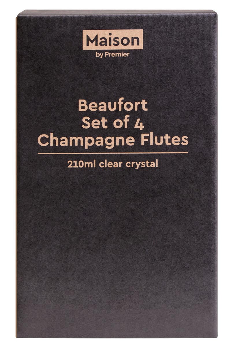 Beaufort Set of 4 Crystal  Champagne Glasses