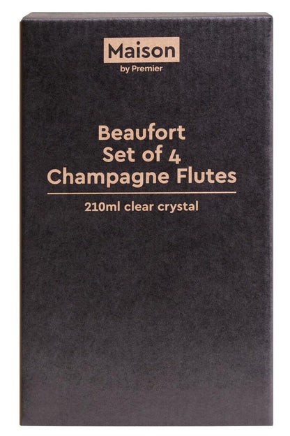 Beaufort Set of 4 Crystal  Champagne Glasses