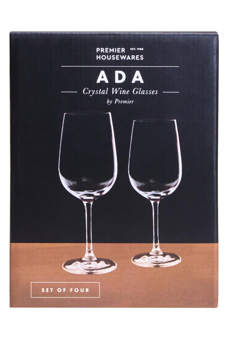 Ada Set of Four Crystal Wine Glasses