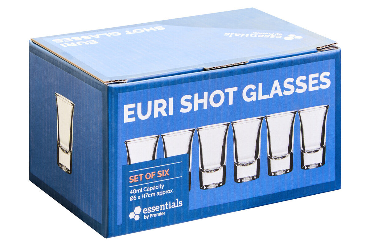 Euri Set Of 6 Clear Shot Glasses 35ml