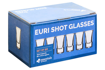 Euri Set Of 6 Clear Shot Glasses 35ml