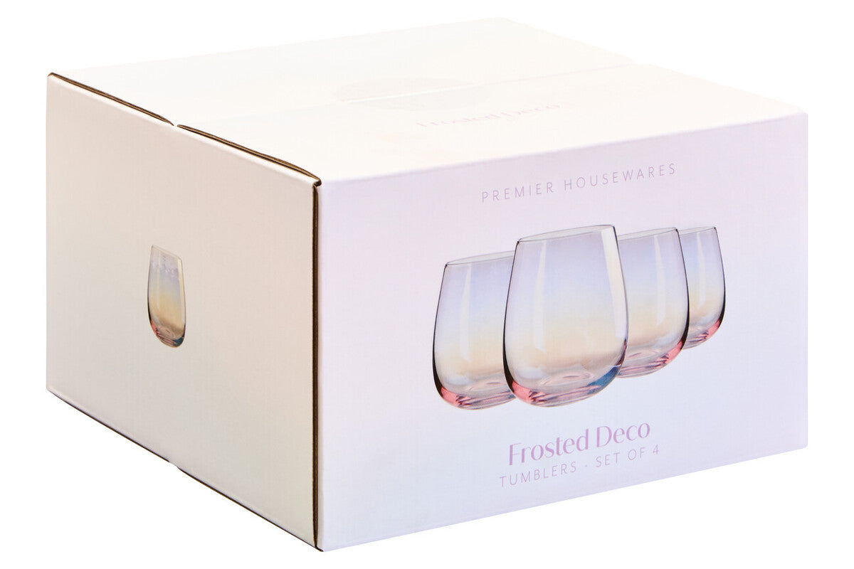 Frosted Deco Set Of 4 Tumbler Glasses