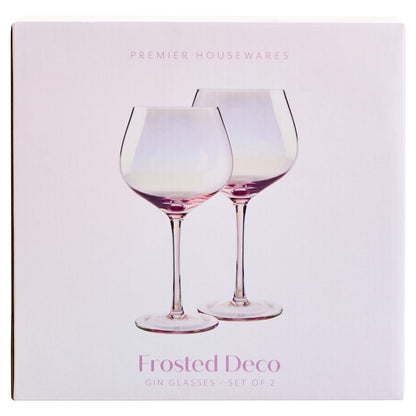 Frosted Deco Set Of 2 Gin Glasses