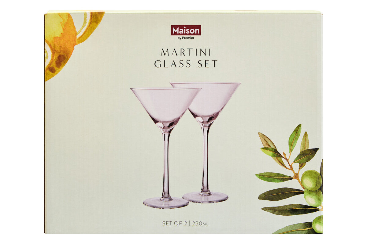 Mila Set Of 2 Martini Glasses