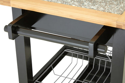 Harlow Glenn Wide Kitchen Trolley with Granite Top
