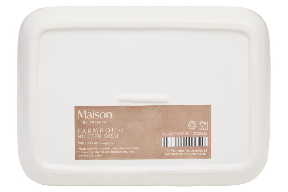 Farmhouse Cream Large Butter Dish