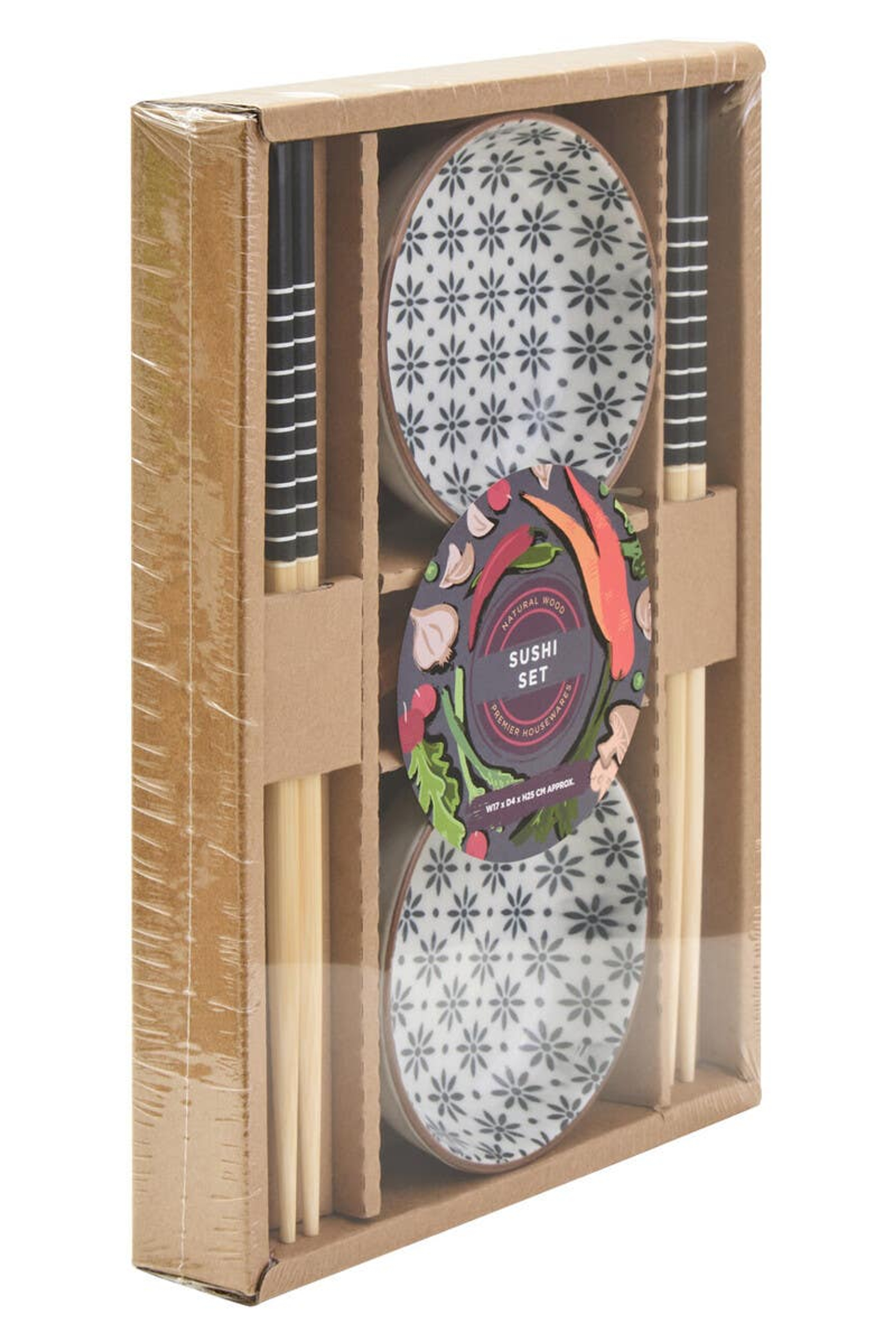 Cook Nook Jurado 6 Piece White Ceramic and Bamboo Sushi Set