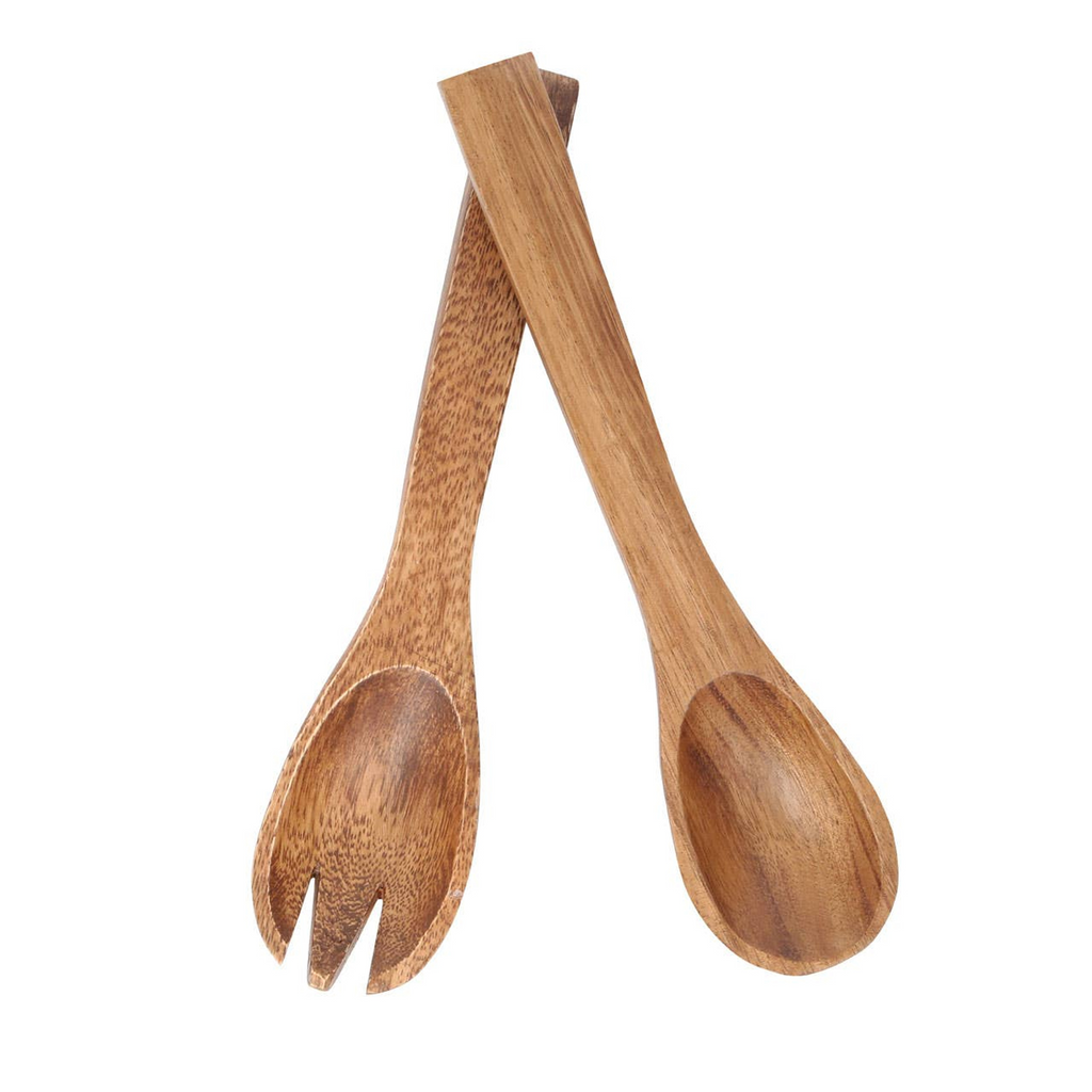 Cook Nook Kora Olive Wood Flat Salad Servers
