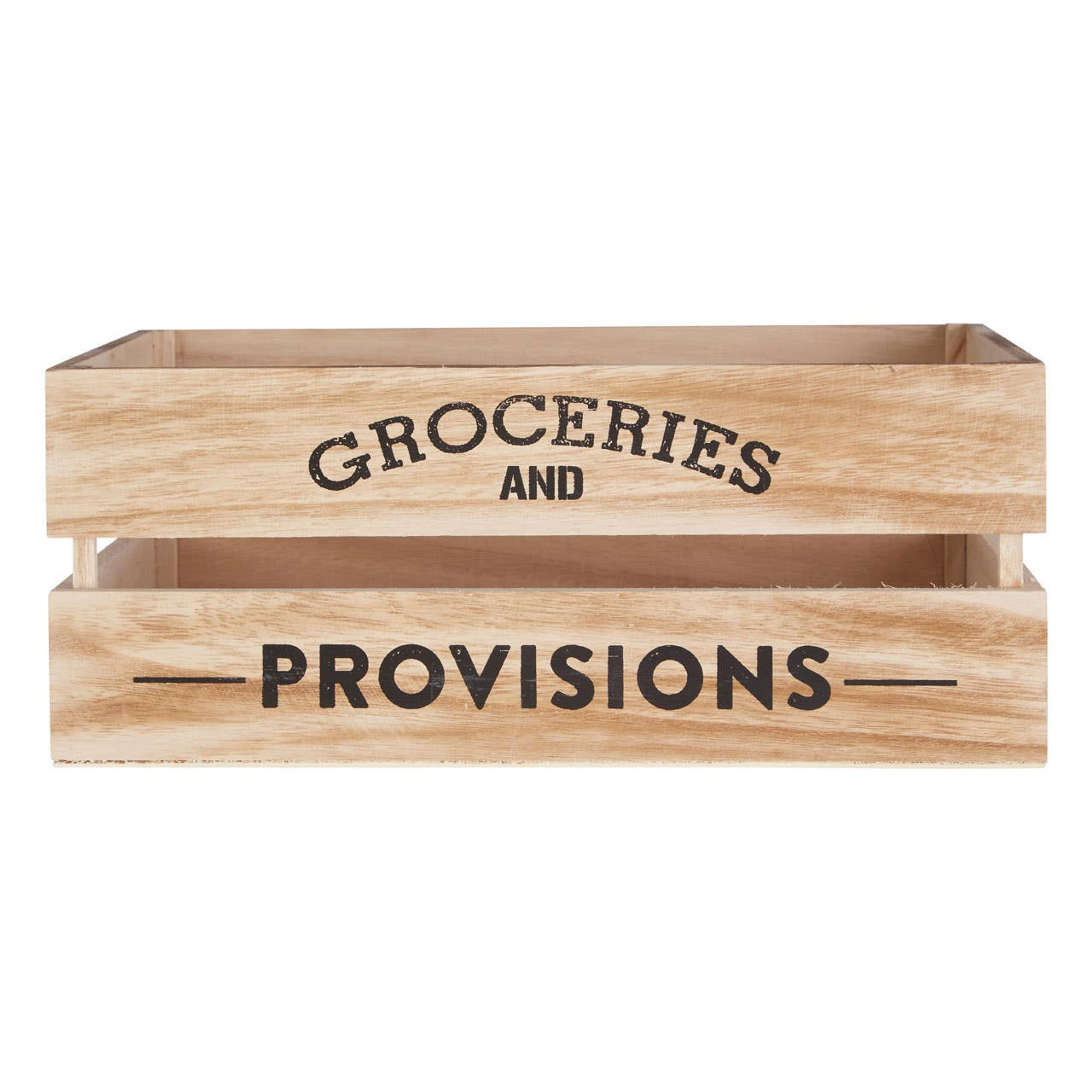 Cook Nook Naresso Natural Wood Groceries and Provisions Crate