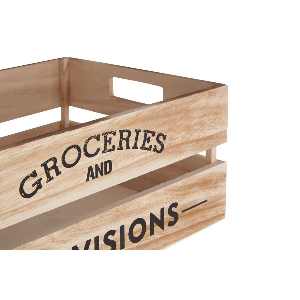 Cook Nook Naresso Natural Wood Groceries and Provisions Crate