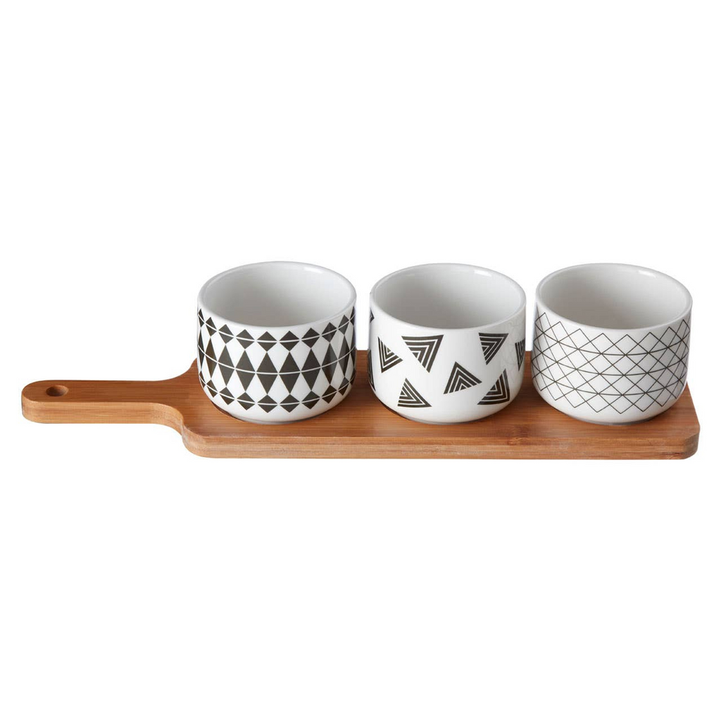 Cook Nook Soiree Serving Board With Patterned Dishes