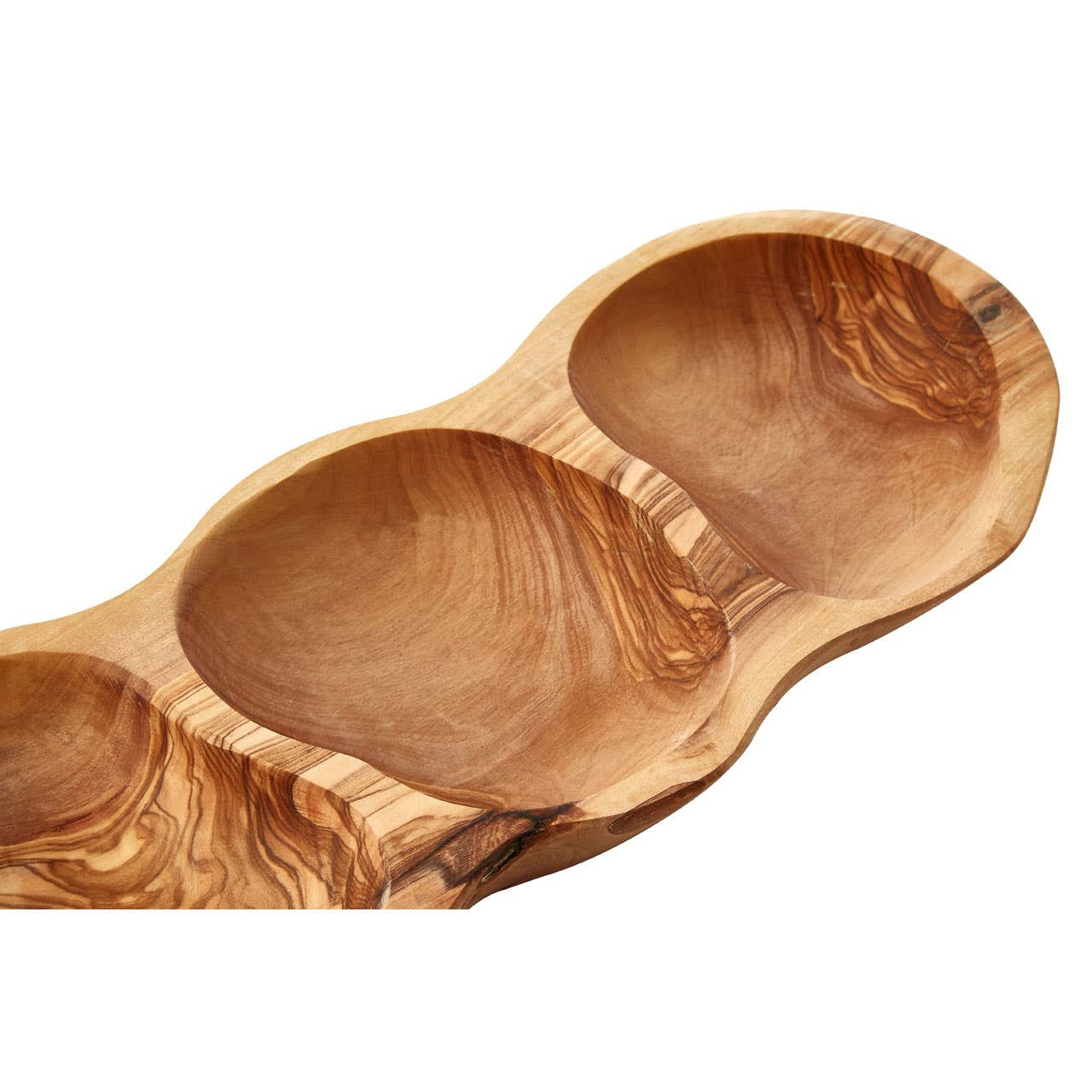 Cook Nook Kora 3 Section Olive Wood Antipasti Dish