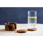 Cook Nook Kora Set of 4 Olive Wood Round Coasters