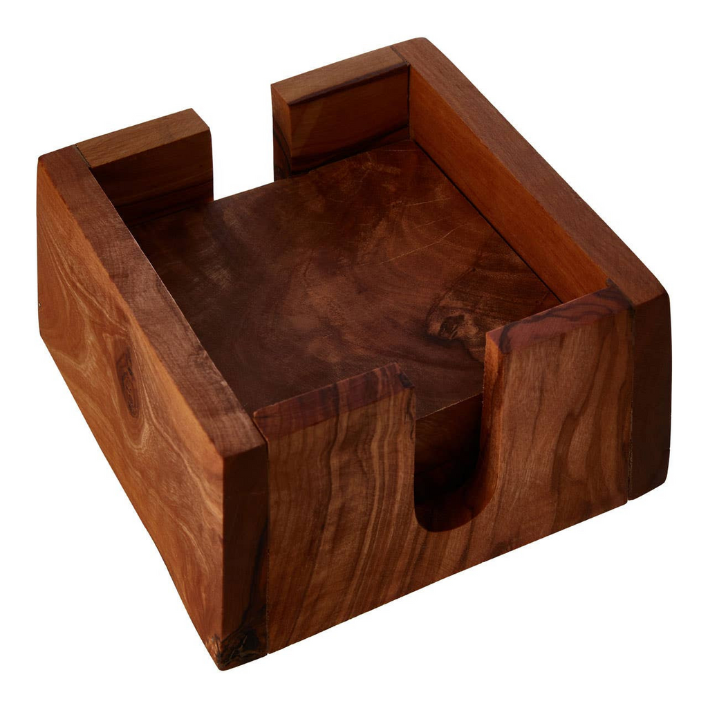 Cook Nook Kora Set of 4 Olive Wood Square Coasters