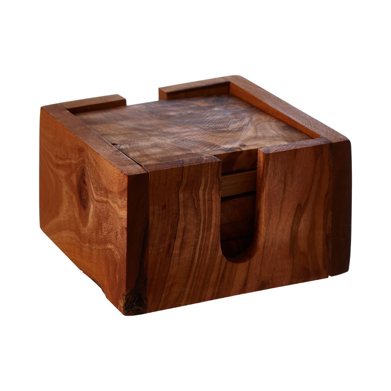 Cook Nook Kora Set of 4 Olive Wood Square Coasters