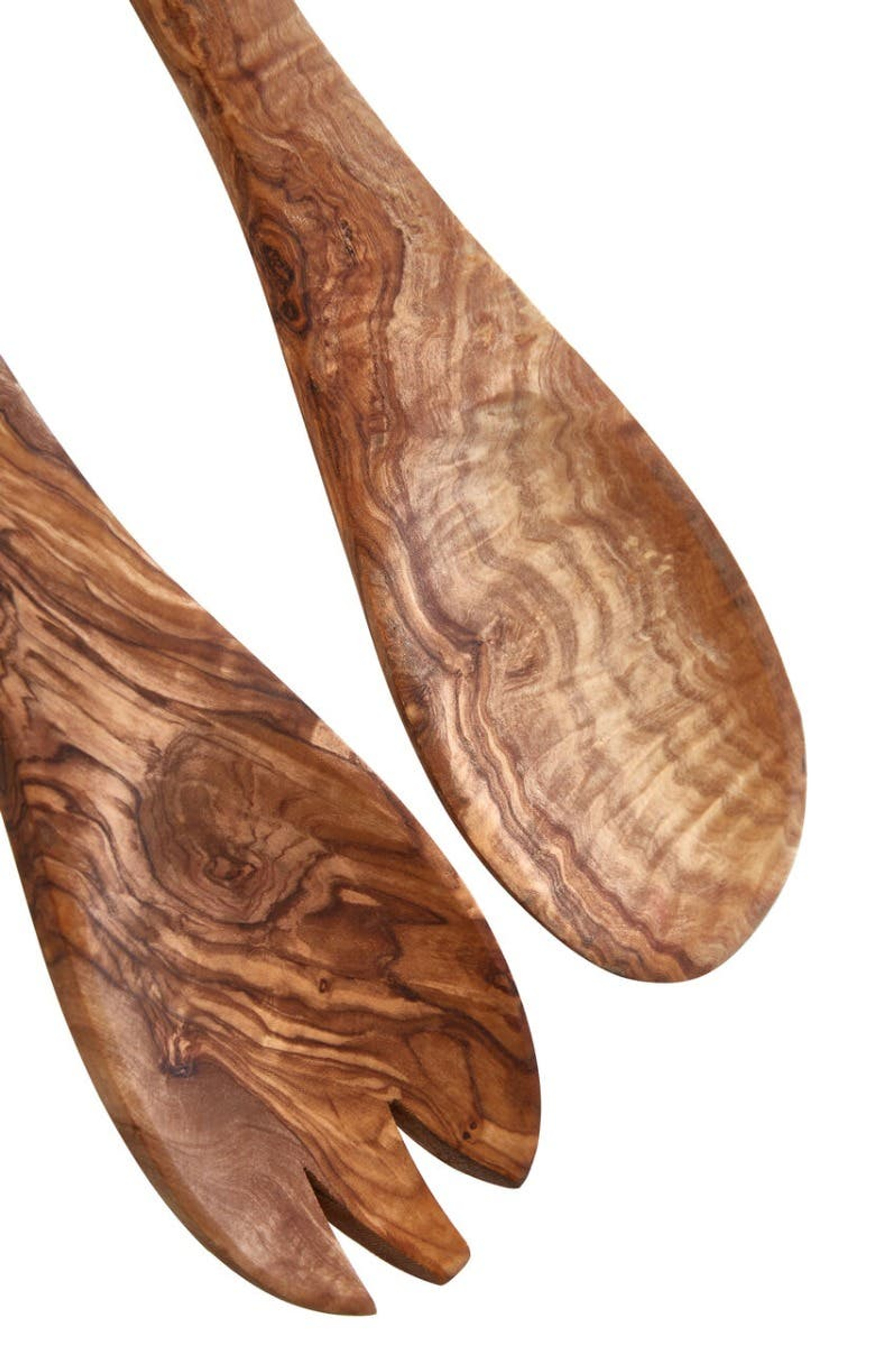 Cook Nook Kora Olive Wood Flat Salad Servers