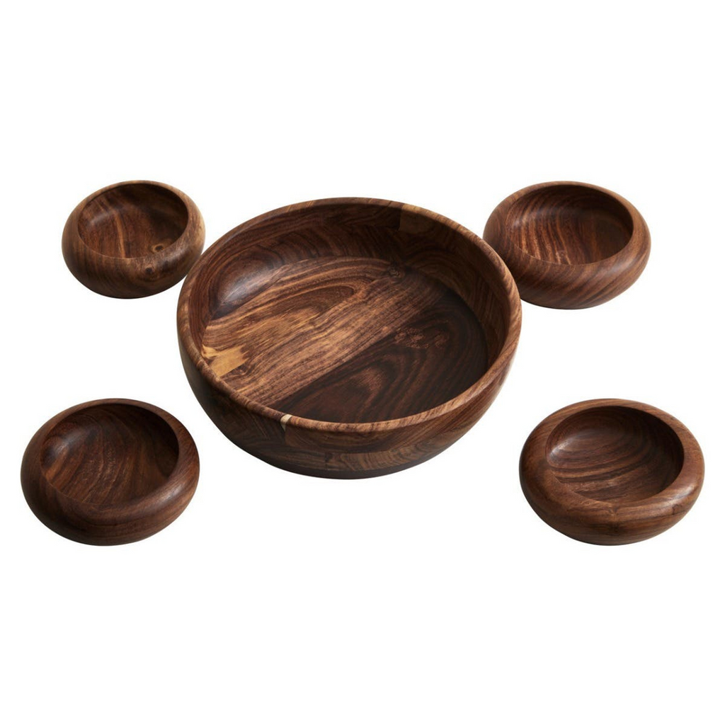 Cook Nook Rosi Five Piece Sheesham Wood Salad Bowl Set