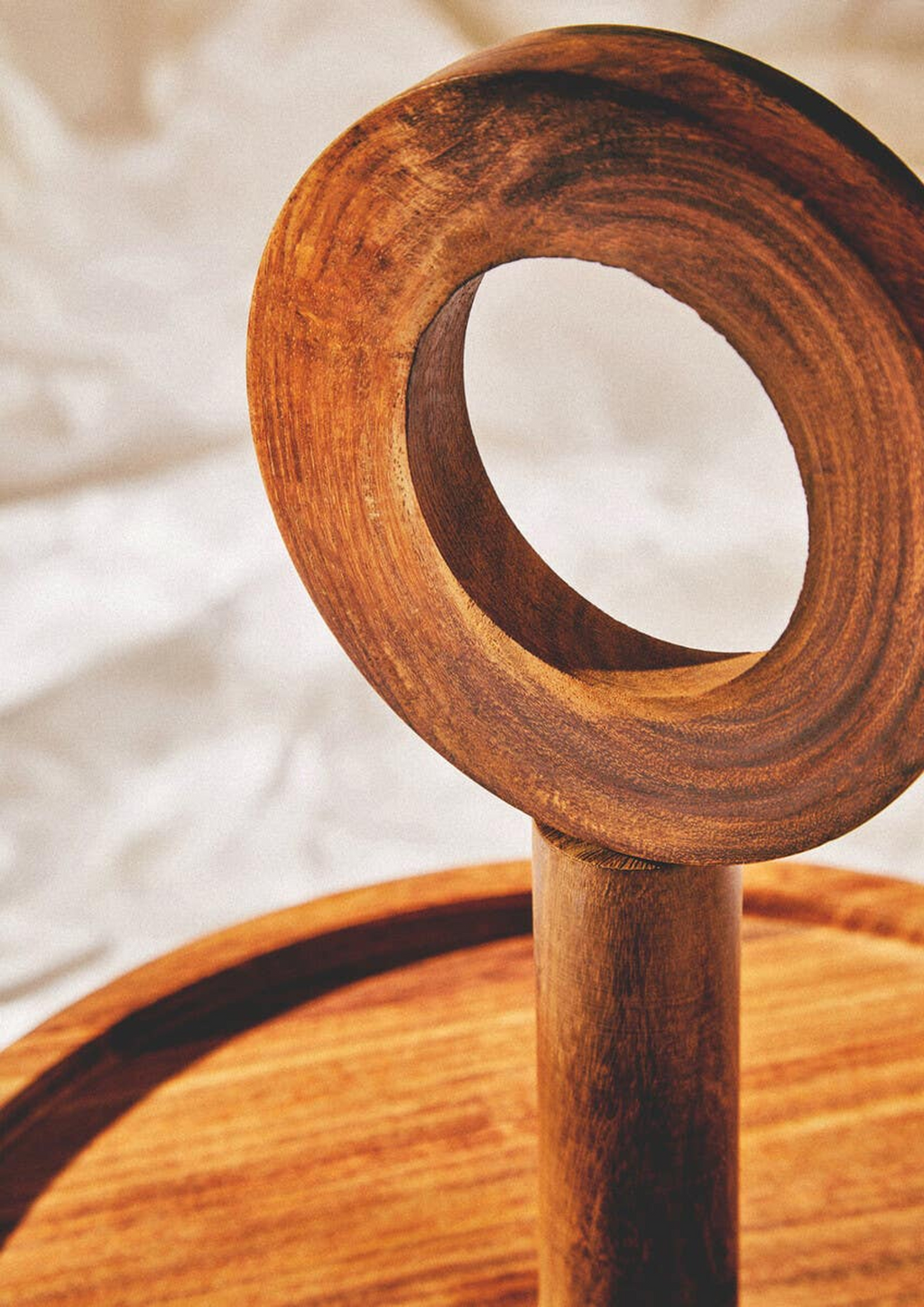 Cook Nook Kora Sheesham Wood Two Tier Cake Stand