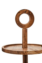 Cook Nook Kora Sheesham Wood Two Tier Cake Stand