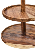 Cook Nook Kora Sheesham Wood Two Tier Cake Stand