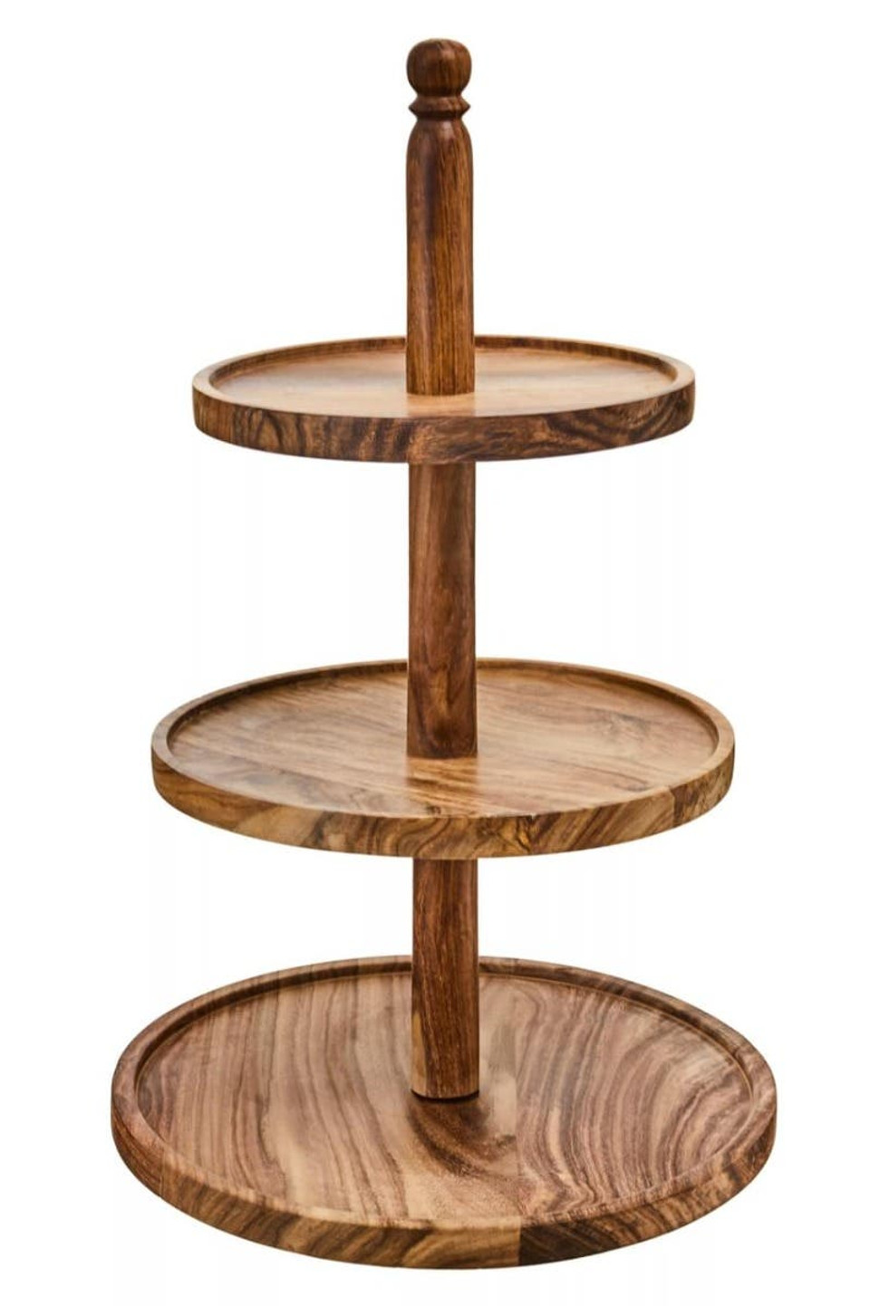 Cook Nook Kora Sheesham Wood Three Tier Cake Stand