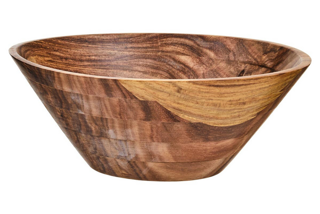 Cook Nook Rosi Large Round Sheesham Wood Tapered Salad Bowl