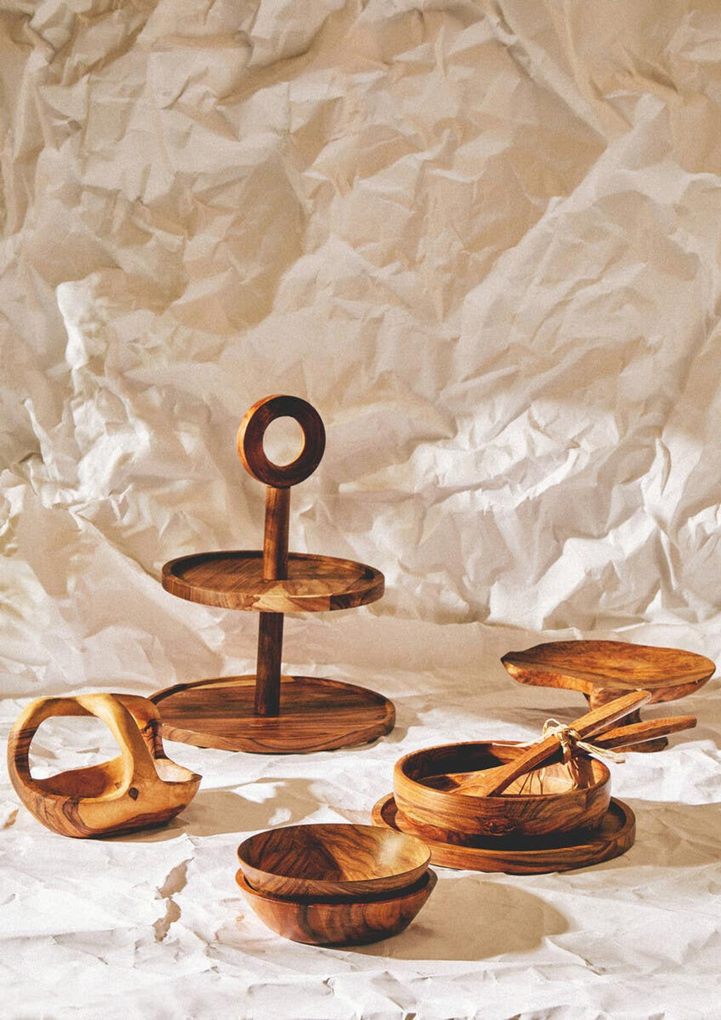 Cook Nook Rosi Large Round Sheesham Wood Tapered Salad Bowl